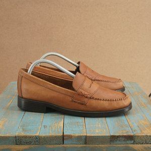 Bass Weejuns Womens Katherine II Penny Loafers Slip On Brown Leather Size 10Wide